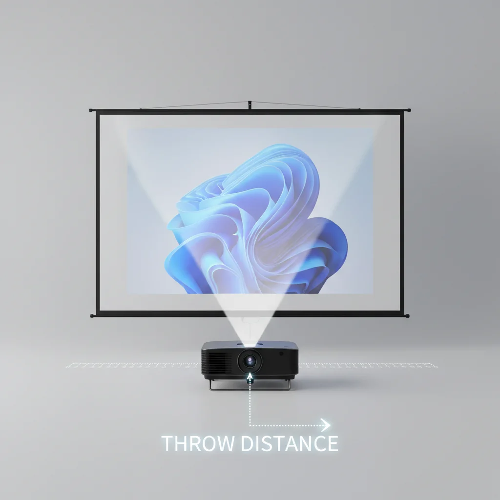 projector screen throw distance